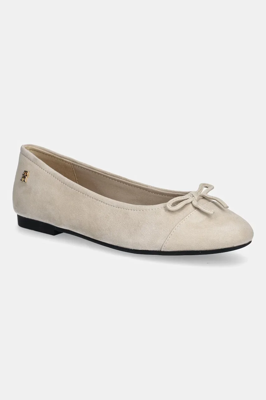 Tommy Hilfiger Велурени балеринки TOE CAP SUEDE BALLERINA