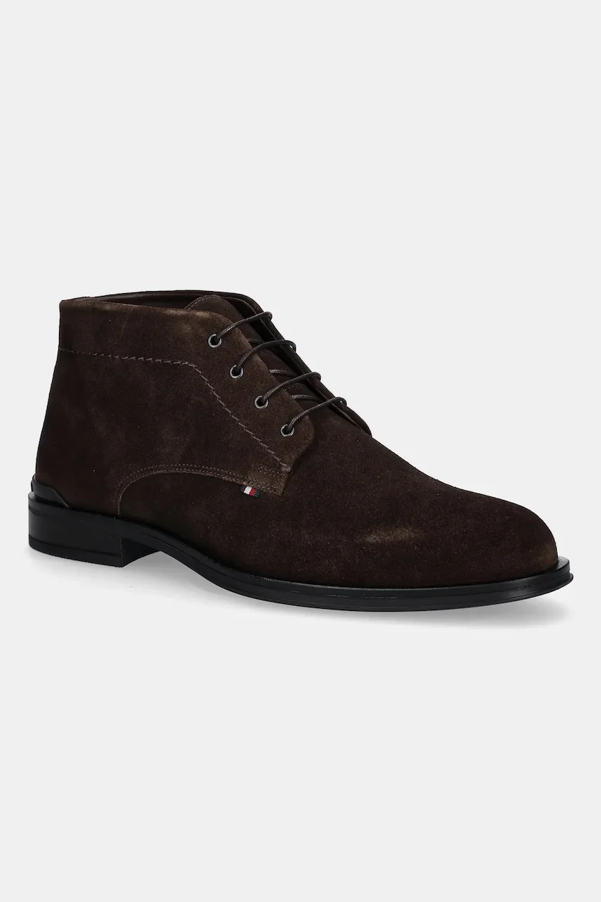 Tommy Hilfiger Велурени боти CORPORATE HILFIGER SDE BOOT