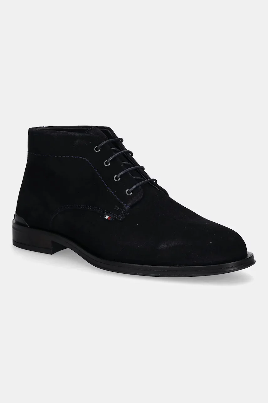 Tommy Hilfiger Велурени боти CORPORATE HILFIGER SDE BOOT