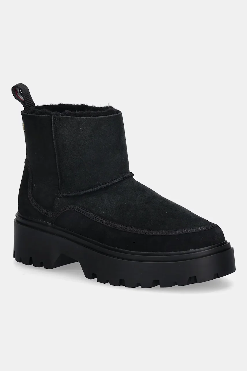 Tommy Hilfiger Велурени боти REAL SHEARLING PULLON