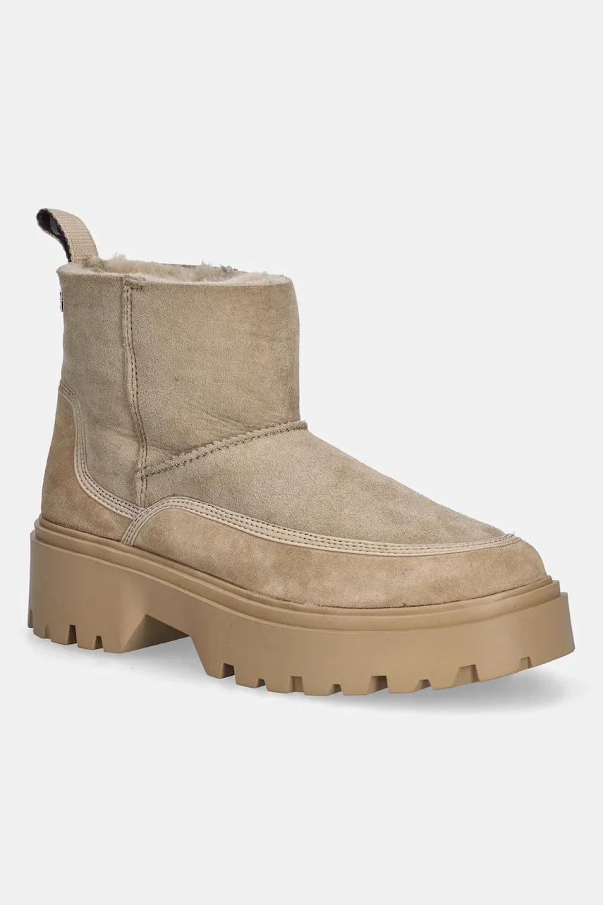 Tommy Hilfiger Велурени боти REAL SHEARLING PULLON
