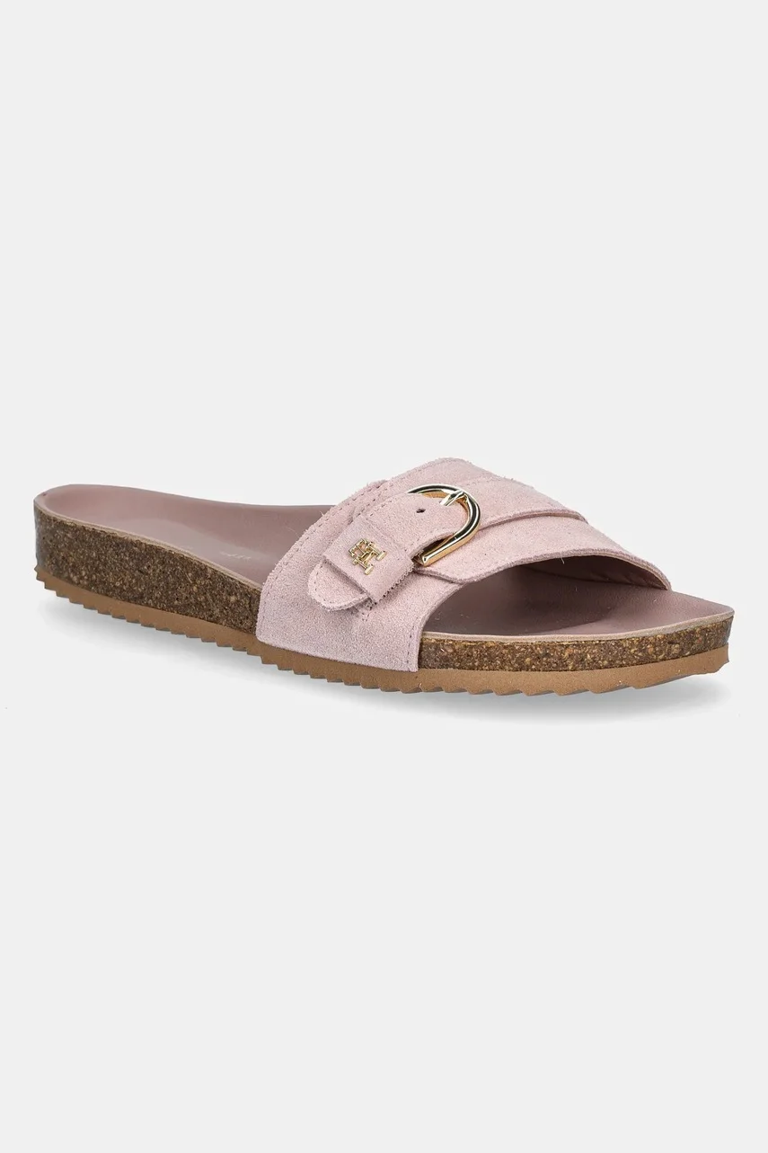 Tommy Hilfiger Велурени чехли SOFT SUEDE ADJUSTABLE MULE