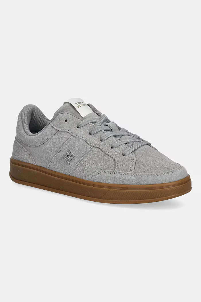 Tommy Hilfiger Велурени маратонки TH HERITAGE COURT SNEAKER SUEDE в сиво FW0FW09266