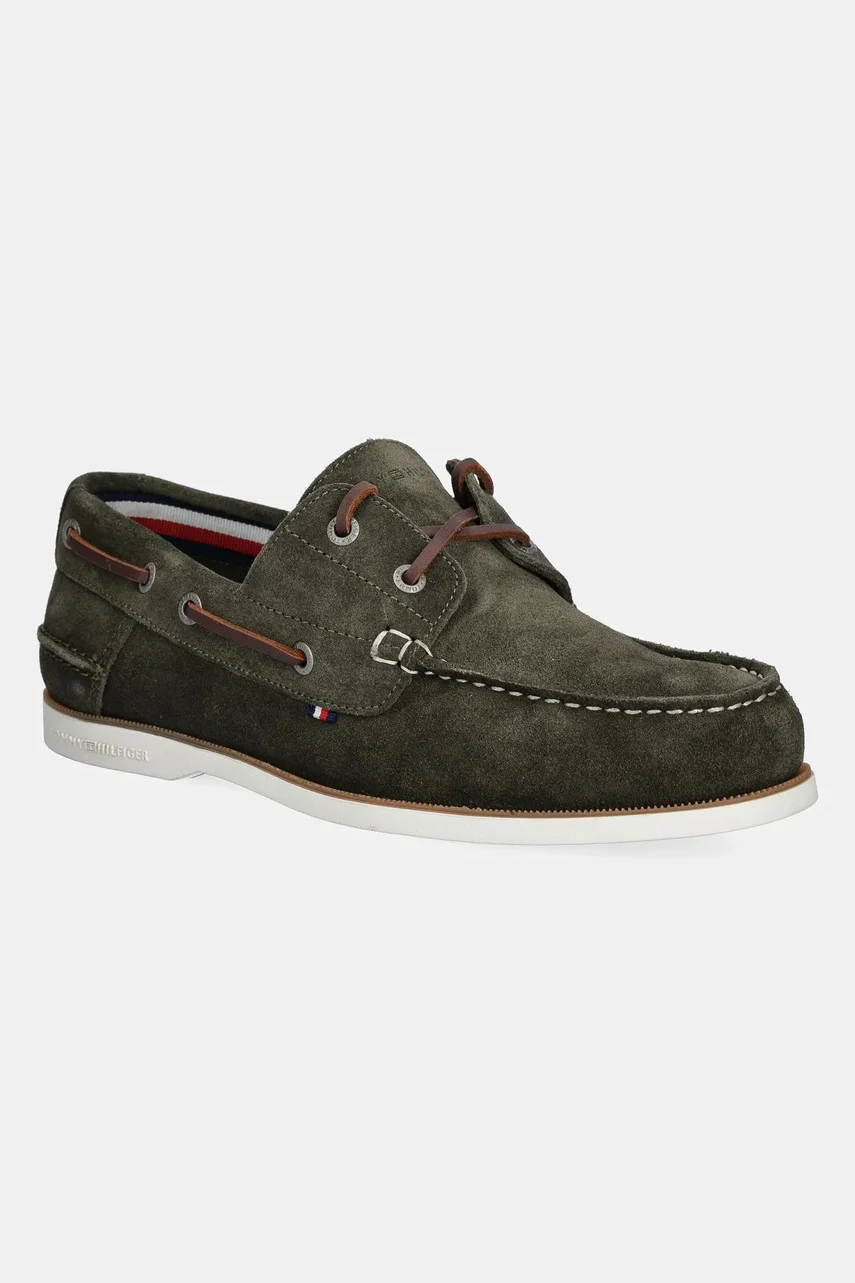 Tommy Hilfiger Велурени мокасини TH BOAT SHOE CORE SUEDE