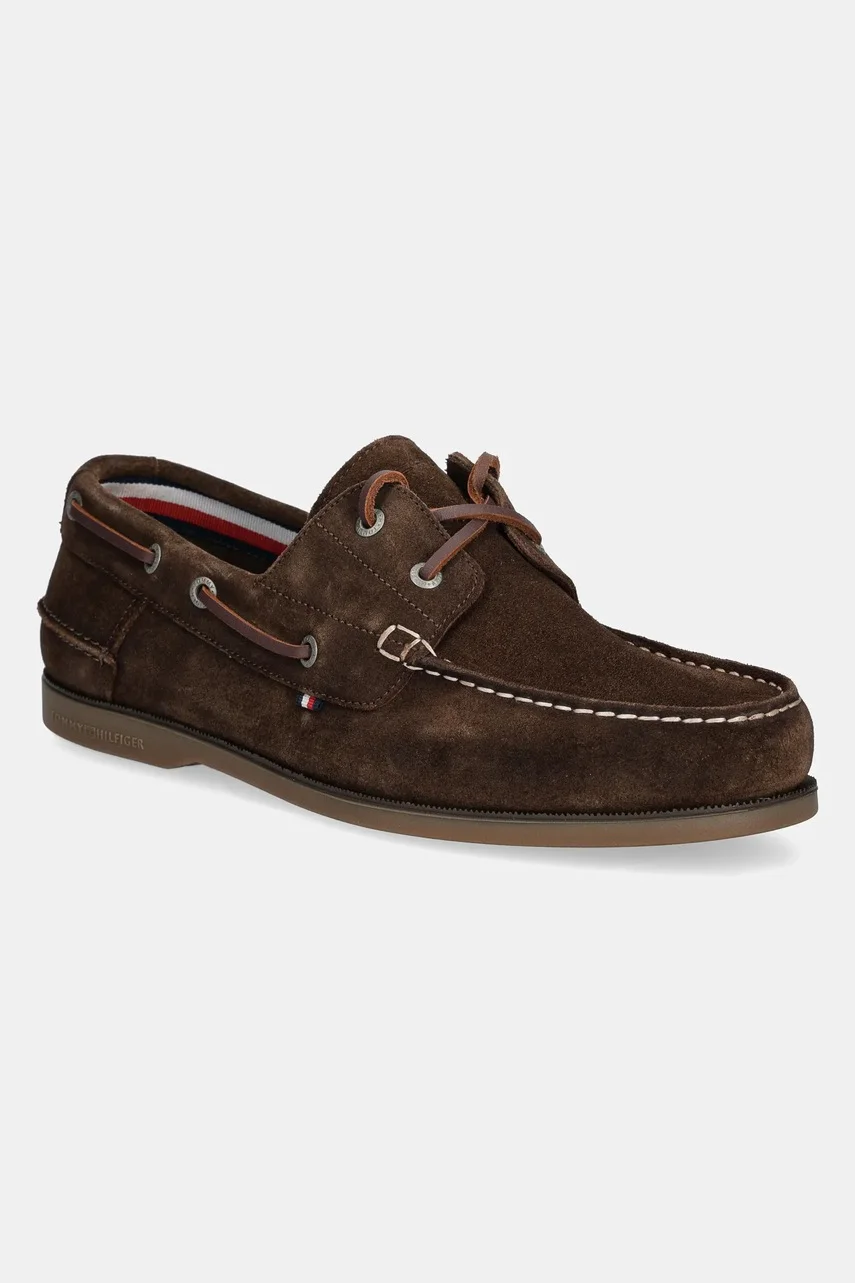 Tommy Hilfiger Велурени мокасини TH BOAT SHOE CORE SUEDE