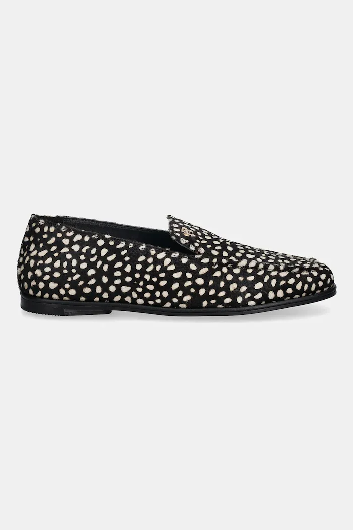 Tommy Hilfiger Велурени мокасини TH PONEY HAIR LOAFER в черно с равна подметка FW0FW09169
