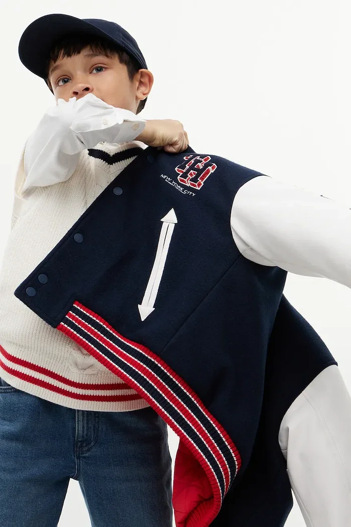 Tommy Hilfiger яке бомбър за деца тъмносиньо KB0KB10618