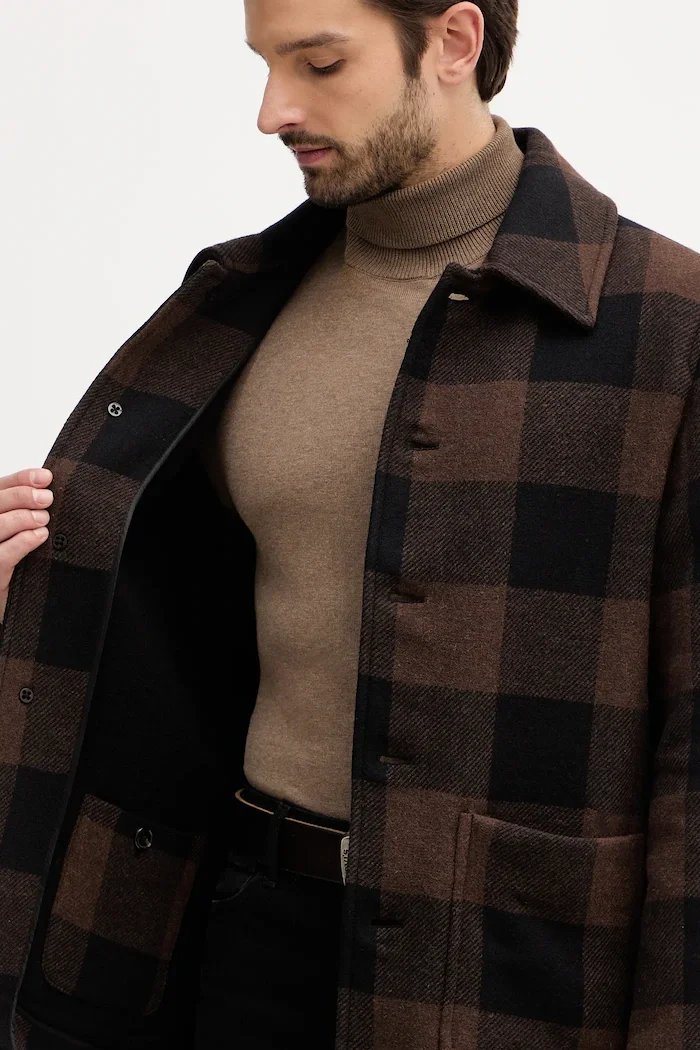 Tommy Hilfiger Яке с вълна в кафяво преходен модел MW0MW40623