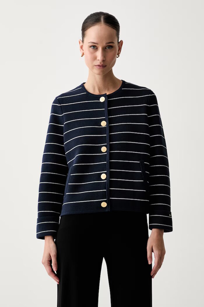 Tommy Hilfiger жилетка дамска от памук тъмносиня WW0WW50088