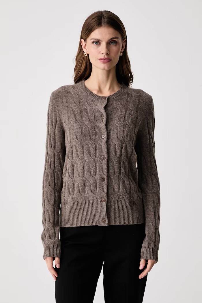 Tommy Hilfiger жилетка дамска от вълна кафява WW0WW52191