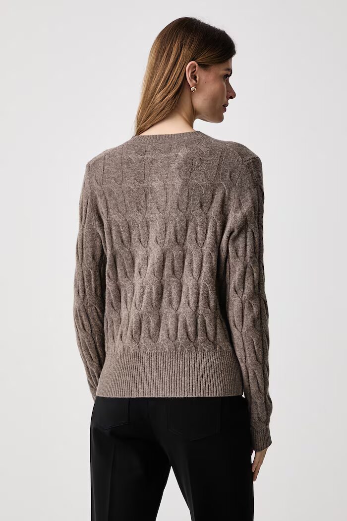 Tommy Hilfiger жилетка дамска от вълна кафява WW0WW52191
