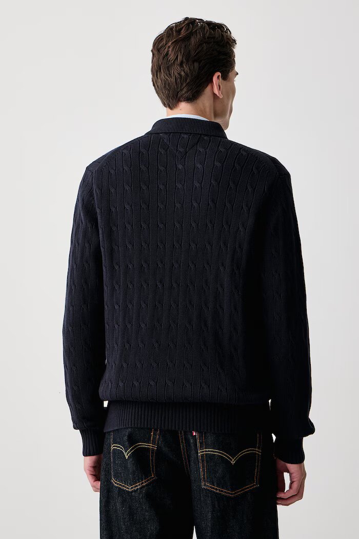 Tommy Hilfiger жилетка мъжка от памук тъмносиня MW0MW44756