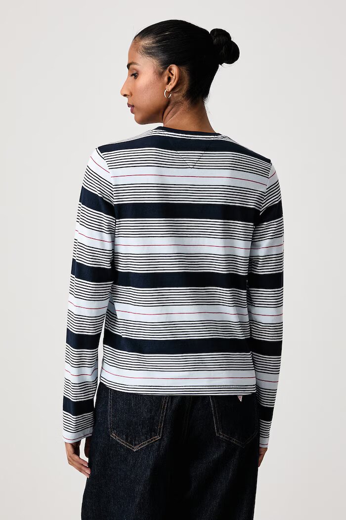 Tommy Jeans блуза с дълги ръкави дамска от памук синя DW0DW23562