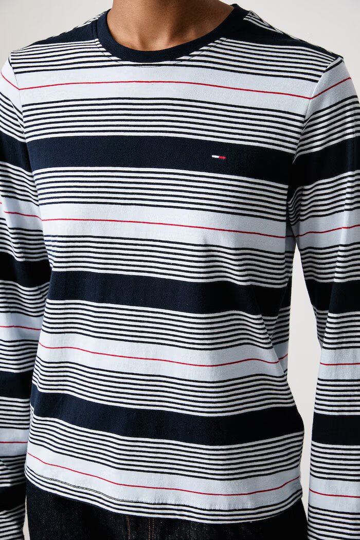 Tommy Jeans блуза с дълги ръкави дамска от памук синя DW0DW23562