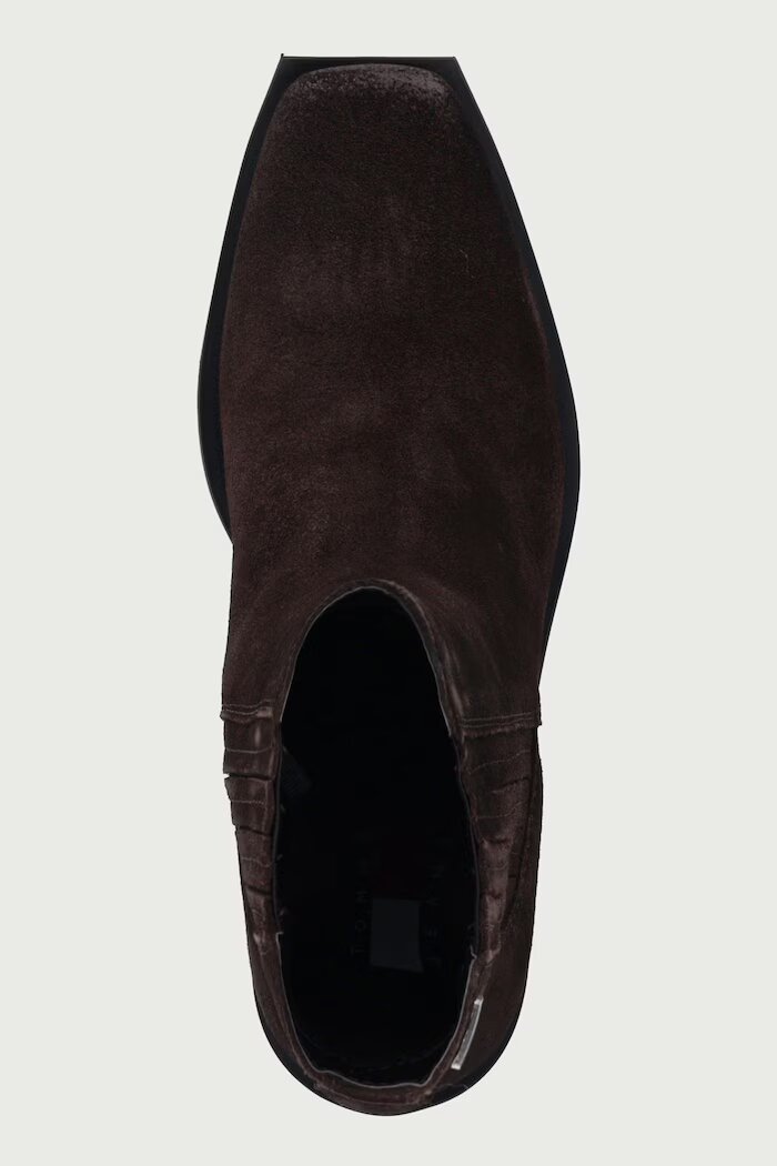 Tommy Jeans боти челси дамски от велур TJW SUEDE COWBOY BOOTS кафяви EN0EN03142