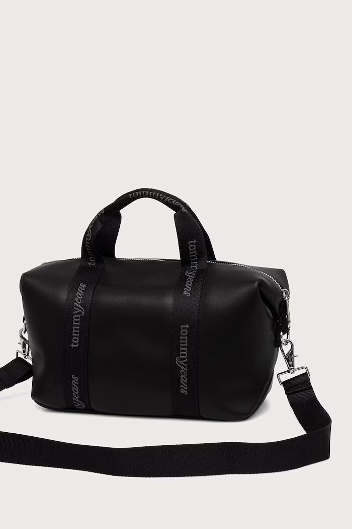 Tommy Jeans чанта crossbody дамска от имитация на кожа черна AW0AW19044