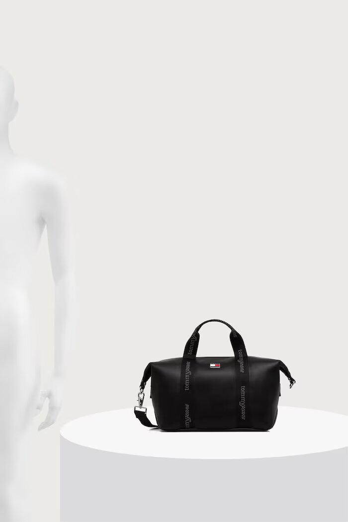 Tommy Jeans чанта crossbody дамска от имитация на кожа черна AW0AW19044