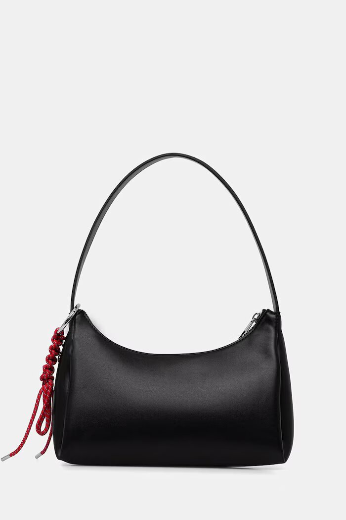 Tommy Jeans чанта дамска от имитация на кожа черна AW0AW18458