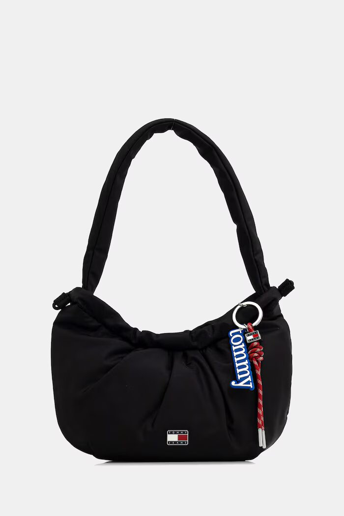 Tommy Jeans чанта тип хобо дамска черна AW0AW18780