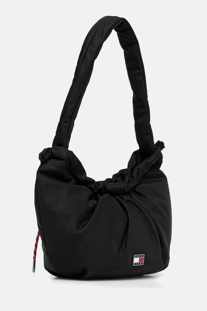 Tommy Jeans чанта тип хобо дамска черна AW0AW18780