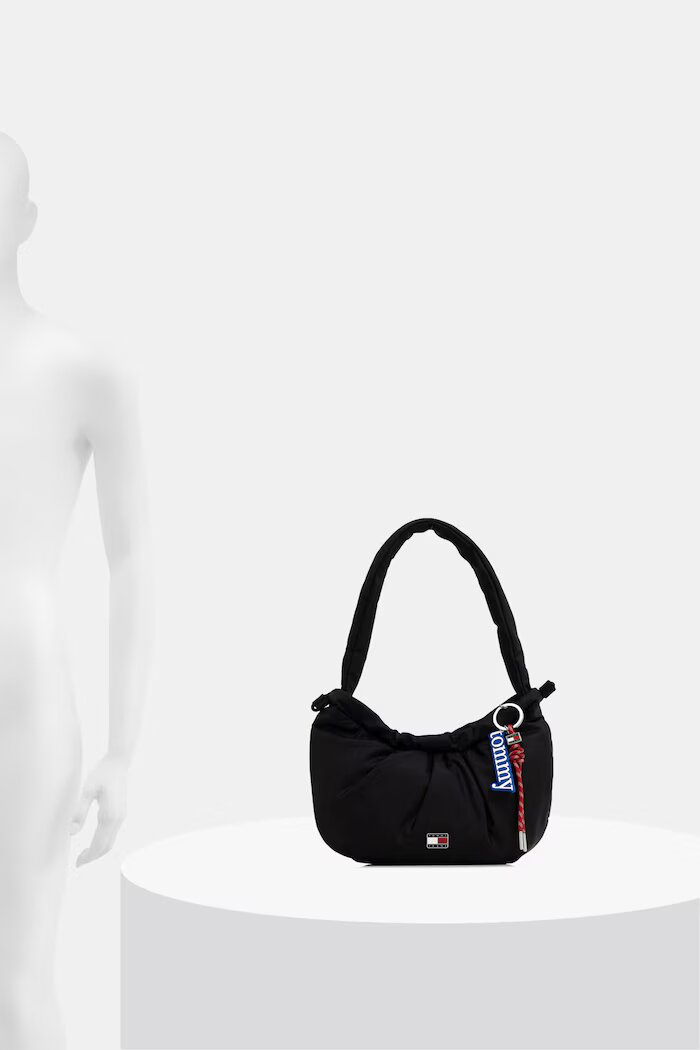 Tommy Jeans чанта тип хобо дамска черна AW0AW18780
