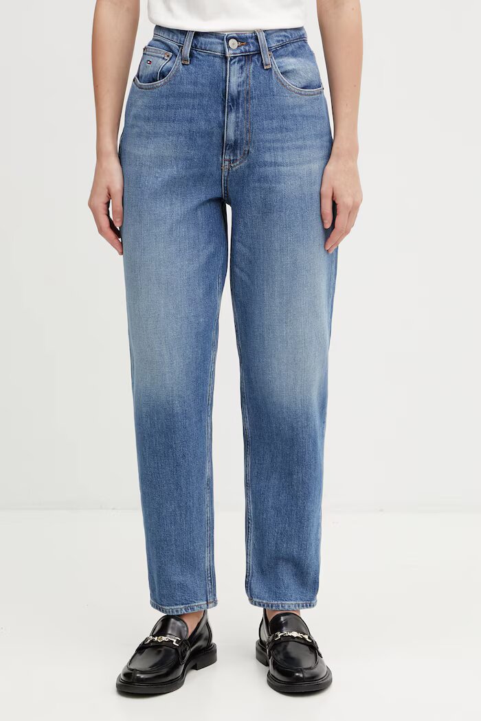 Tommy Jeans дънки mom fit дамски сини DW0DW22994