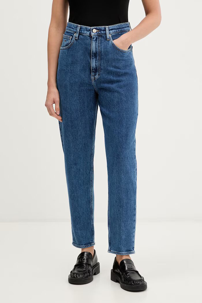 Tommy Jeans дънки mom fit дамски сини DW0DW23464