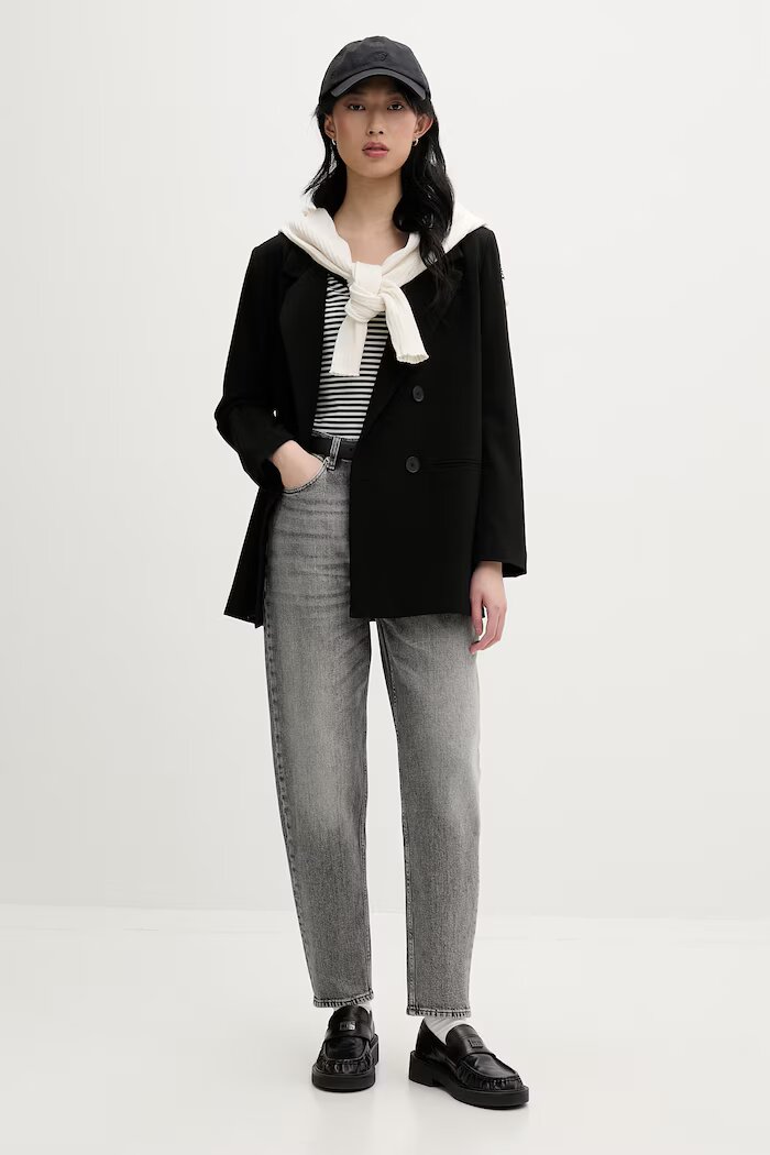 Tommy Jeans дънки mom fit дамски сиви DW0DW22658