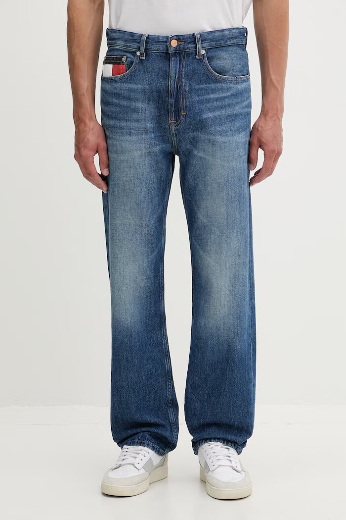 Tommy Jeans дънки прави мъжки тъмносини DM0DM23267
