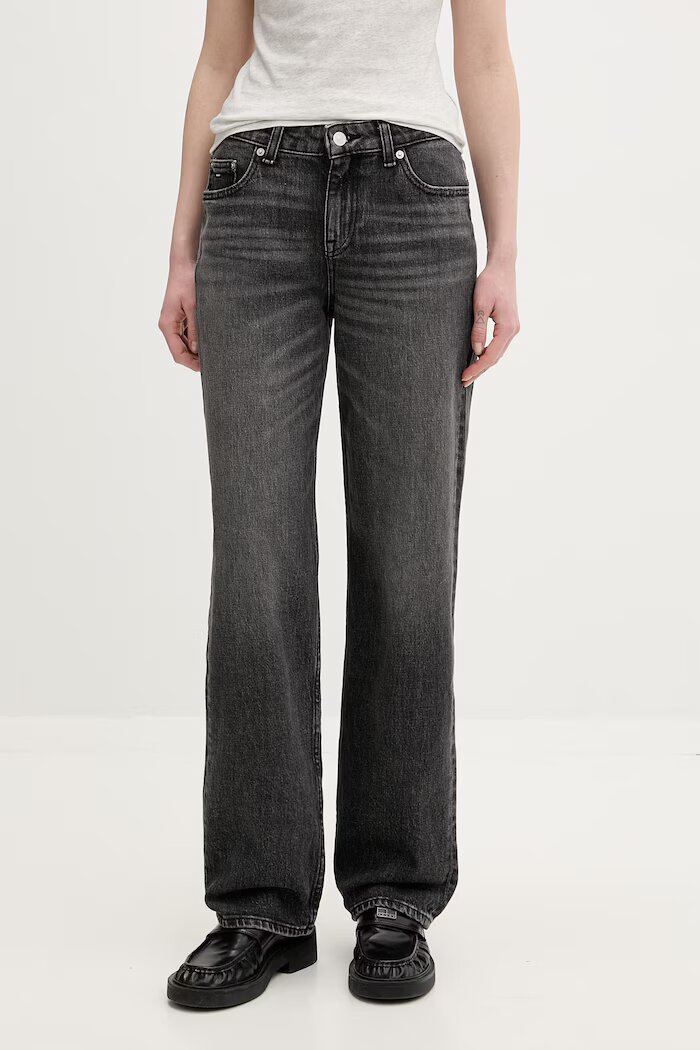 Tommy Jeans дънки straight дамски сиви DW0DW23045