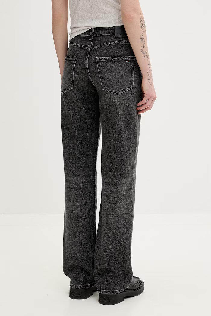 Tommy Jeans дънки straight дамски сиви DW0DW23045