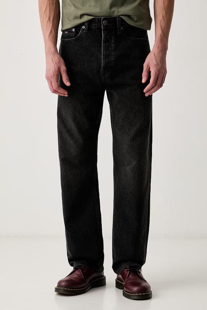 Tommy Jeans дънки straight мъжки черни DM0DM23464