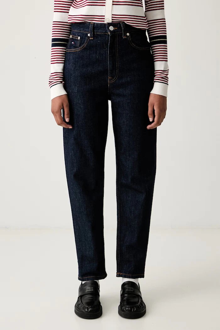 Tommy Jeans дънки tapered дамски тъмносини DW0DW23497