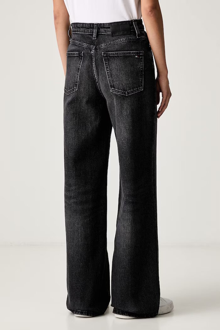 Tommy Jeans дънки wide leg дамски черни DW0DW23499