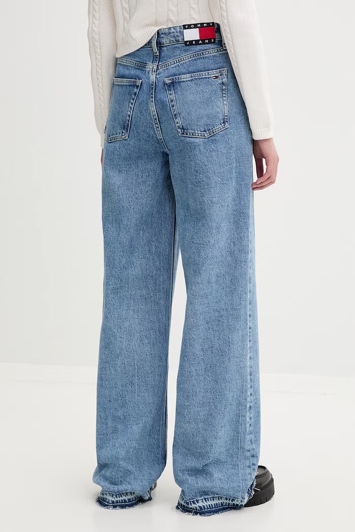 Tommy Jeans дънки wide leg дамски сини DW0DW22641