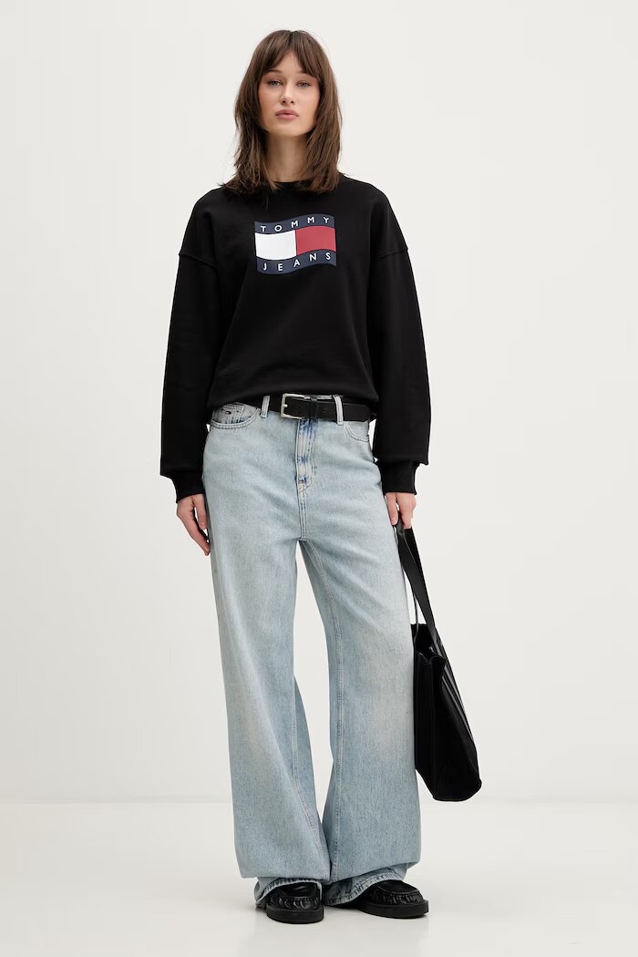 Tommy Jeans Дънки wide leg дамски сини DW0DW22659