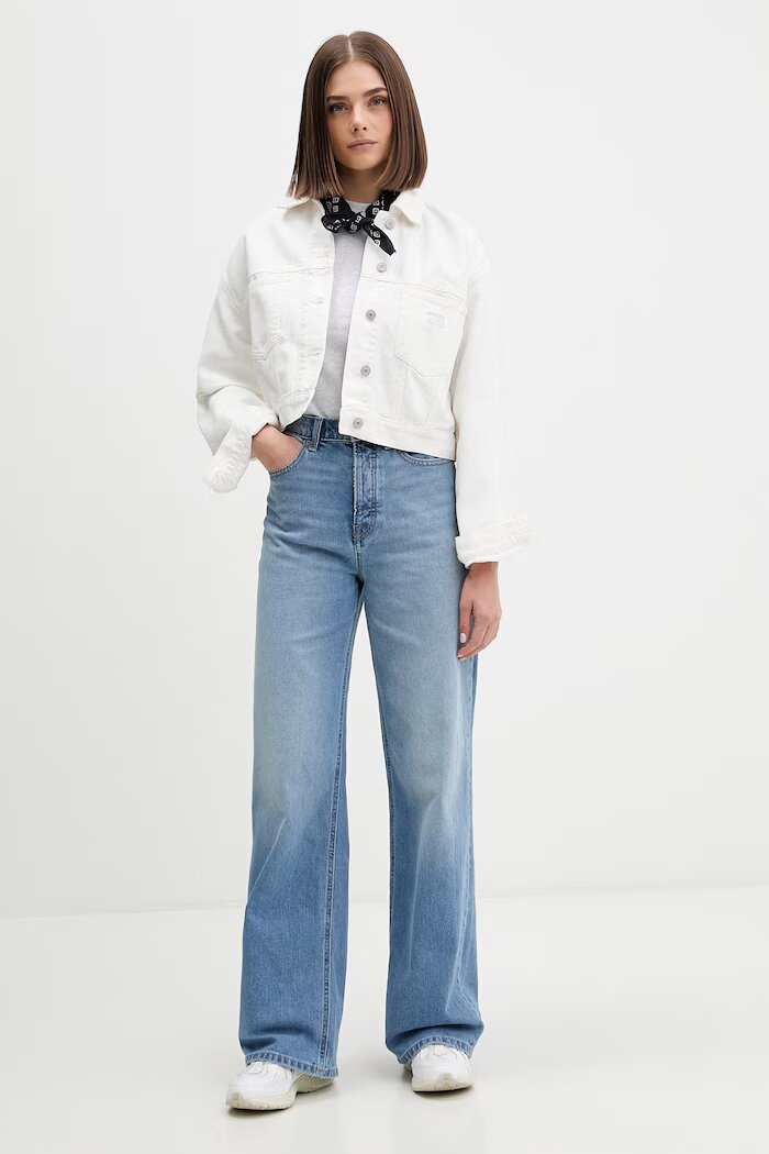 Tommy Jeans дънки wide leg дамски сини DW0DW23332