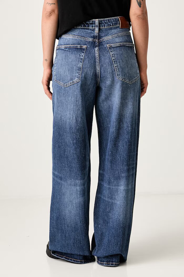 Tommy Jeans дънки wide leg дамски тъмносини DW0DW23463