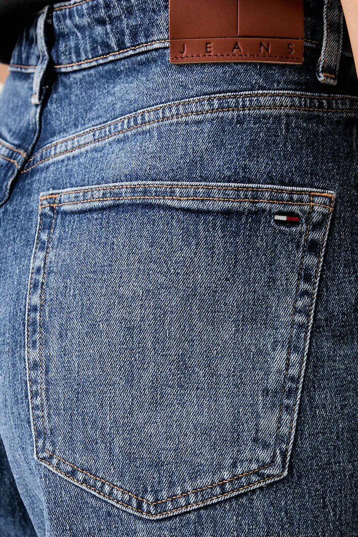 Tommy Jeans дънки wide leg дамски тъмносини DW0DW23463