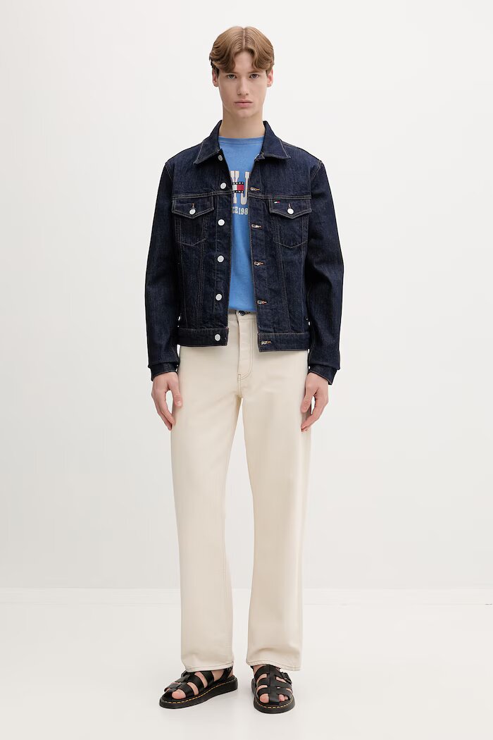 Tommy Jeans дънково яке мъжко от деним тъмносиньо DM0DM22984