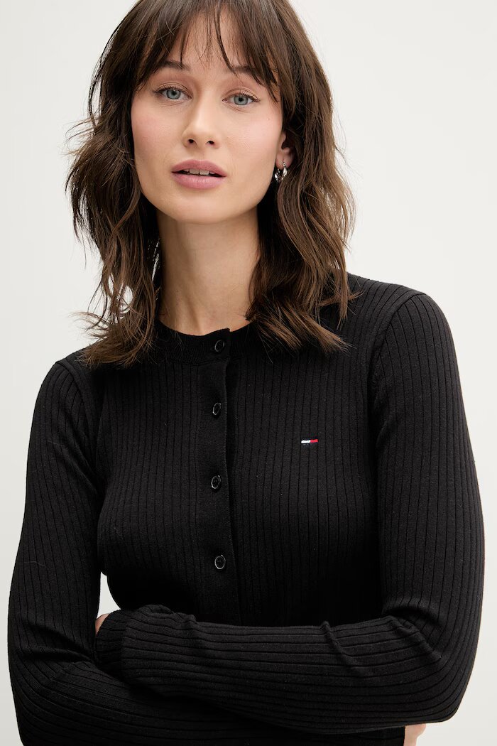 Tommy Jeans Детска жилетка дамска в черно от лека материя DW0DW22023
