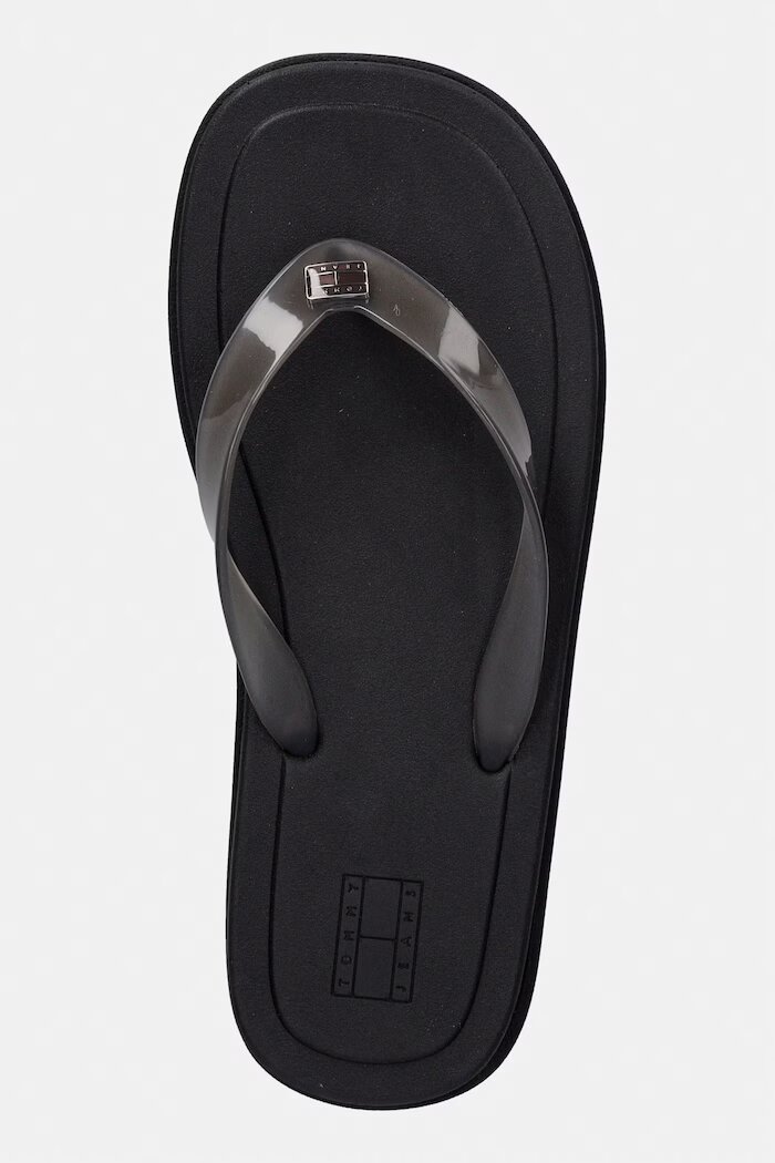 Tommy Jeans джапанки дамски TJW CLEATED JELLY SUMMER SANDAL черни EN0EN02954