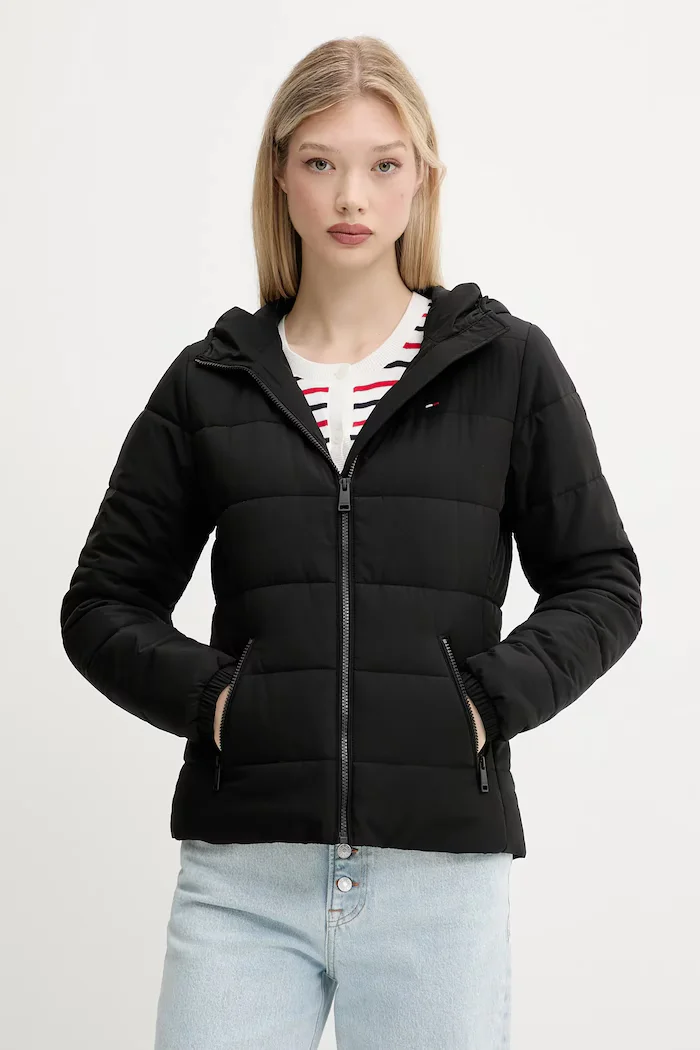Tommy Jeans капитонирано яке дамско черно DW0DW20959