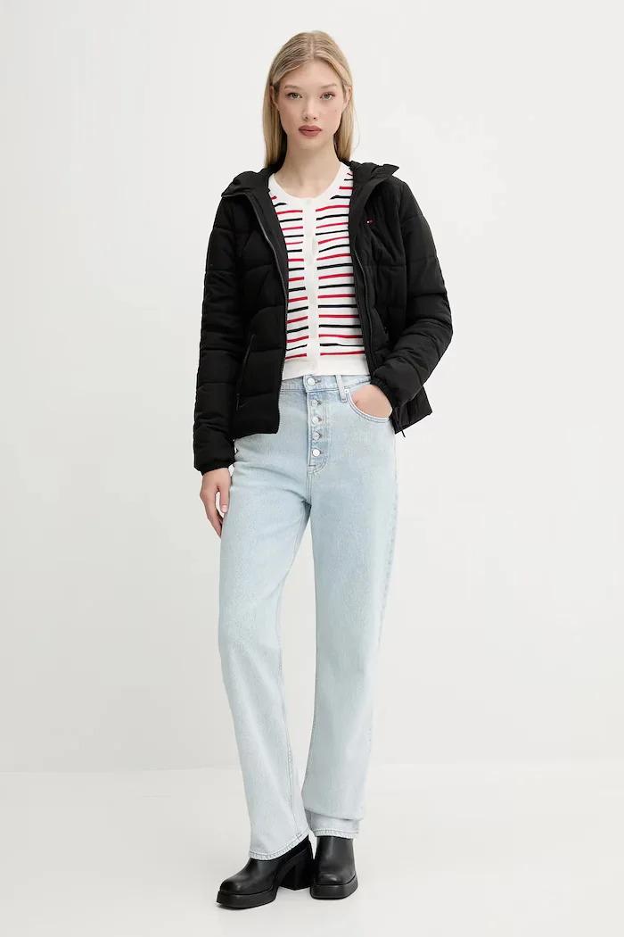 Tommy Jeans капитонирано яке дамско черно DW0DW20959