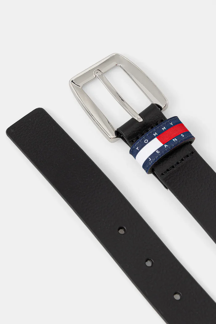 Tommy Jeans Кожен колан в черно AW0AW18099