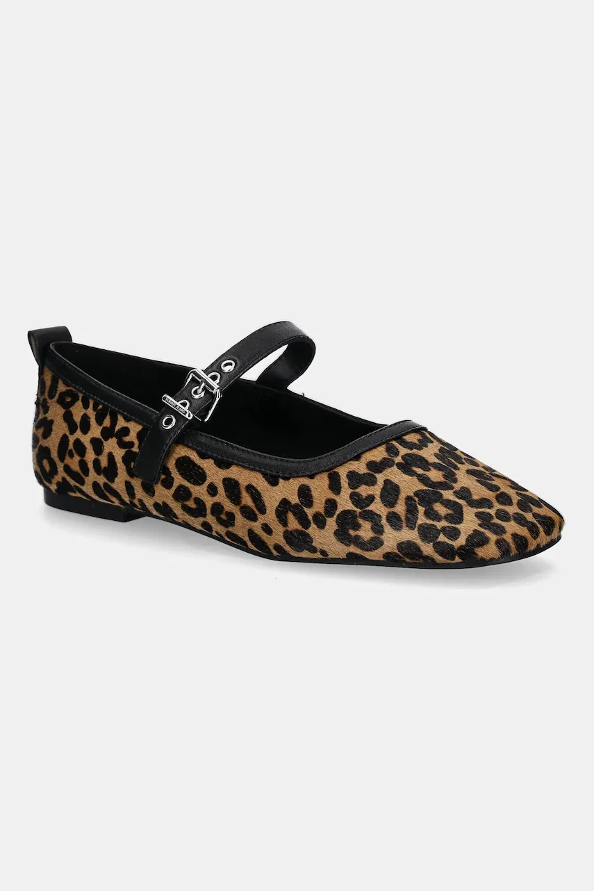 Tommy Jeans Кожени балеринки MARYJANE LEOPARD BALLERINA