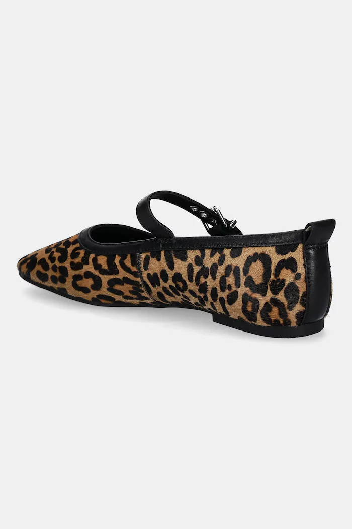 Tommy Jeans Кожени балеринки MARYJANE LEOPARD BALLERINA в кафяво EN0EN02885