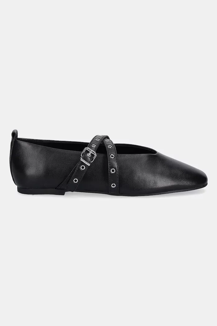 Tommy Jeans Кожени балеринки TJW LEATHER MARYJANE BALLERINA в черно EN0EN02868