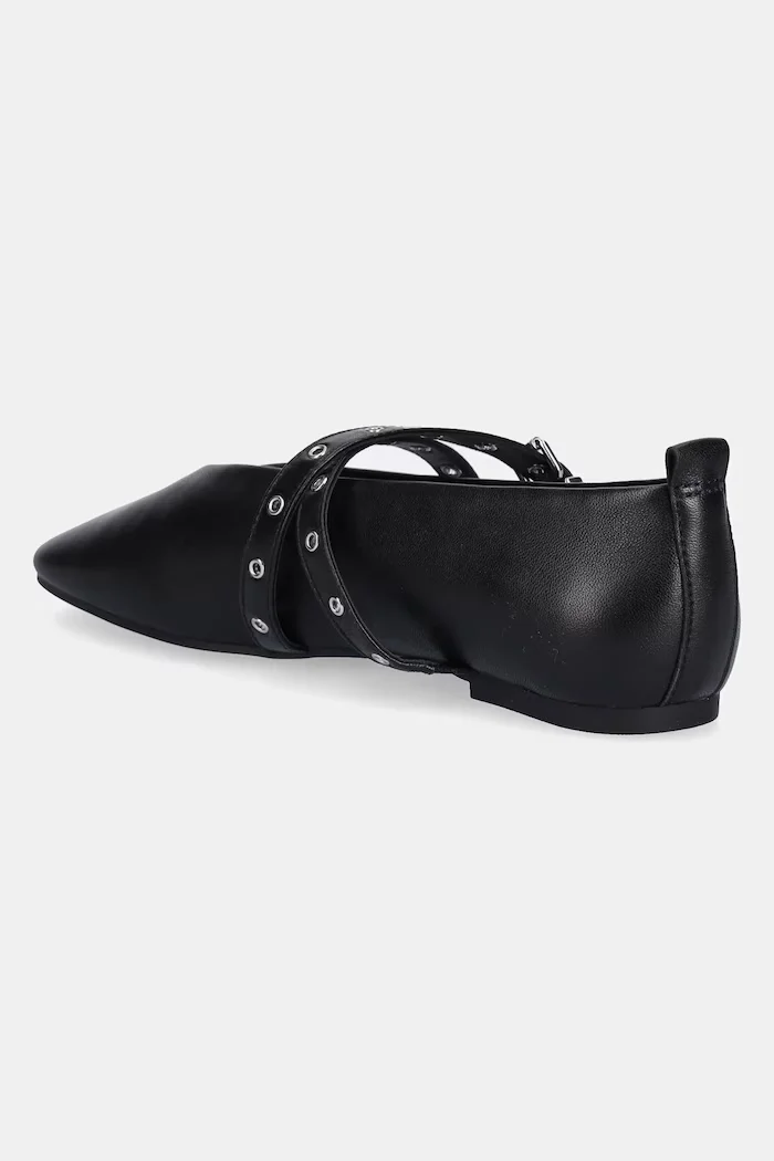 Tommy Jeans Кожени балеринки TJW LEATHER MARYJANE BALLERINA в черно EN0EN02868