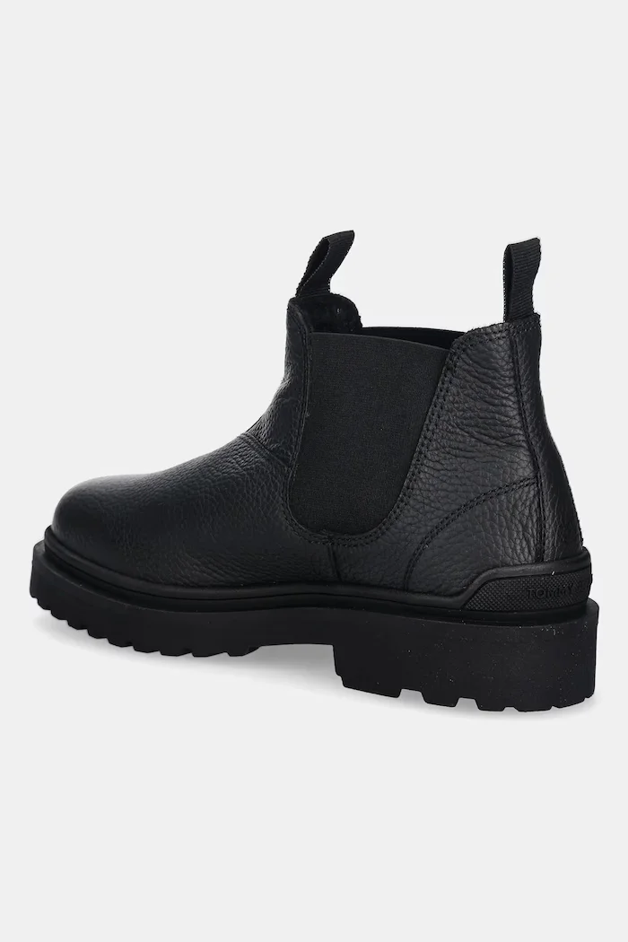 Tommy Jeans Кожени боти челси TJM CHELSEA LEATHER WL мъжки в черно EM0EM01670